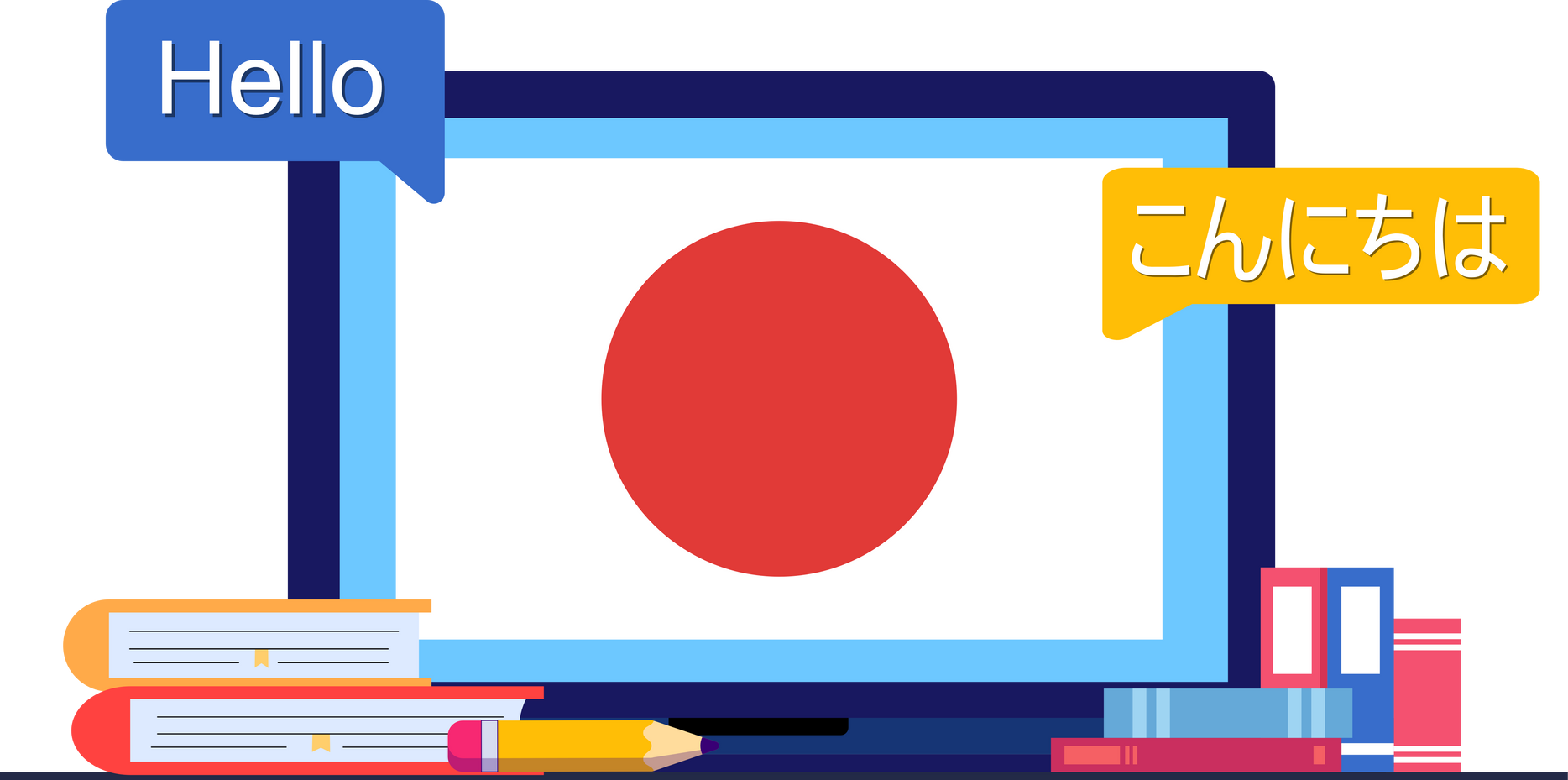 Study foreign languages Japanese school course.